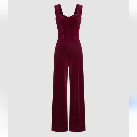 Red Velvet Jumpsuit Small - Picture 4 of 10